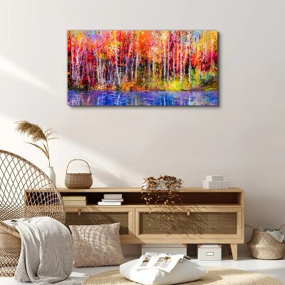 Tablou canvas Culori de toamnă lângă lac
