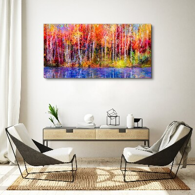 Tablou canvas Culori de toamnă lângă lac