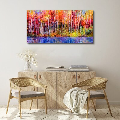 Tablou canvas Culori de toamnă lângă lac