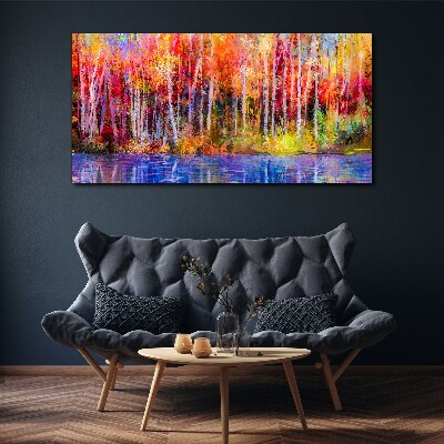 Tablou canvas Culori de toamnă lângă lac