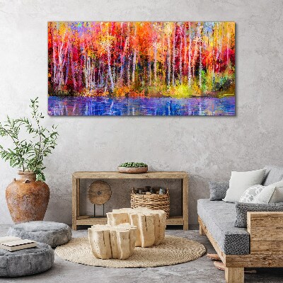Tablou canvas Culori de toamnă lângă lac
