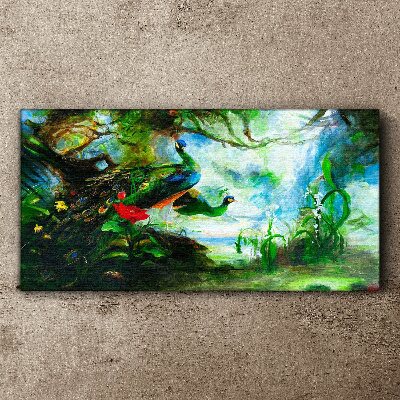Tablou canvas Lumea misterioasă a păsărilor păun