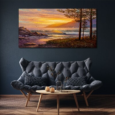 Tablou canvas Apus peste malul mării