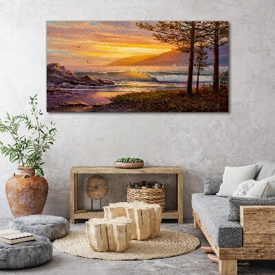 Tablou canvas Apus peste malul mării