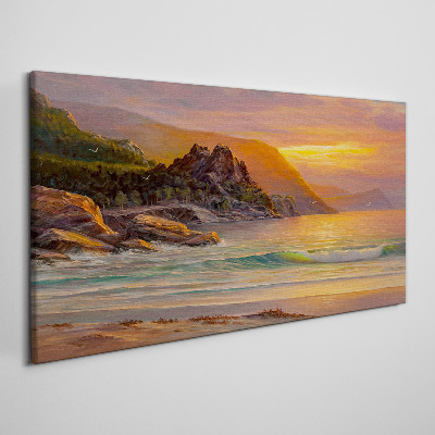Tablou canvas Apus peste coasta muntelui