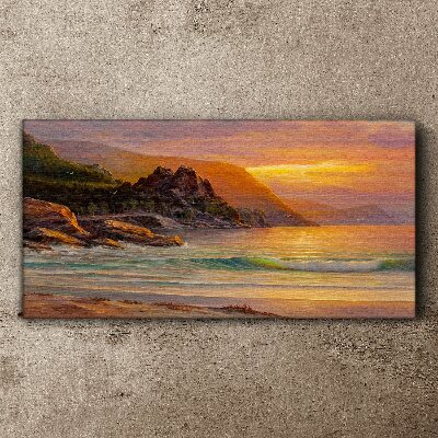 Tablou canvas Apus peste coasta muntelui
