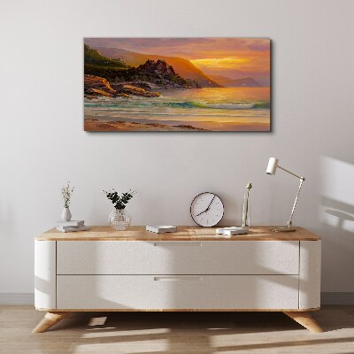 Tablou canvas Apus peste coasta muntelui