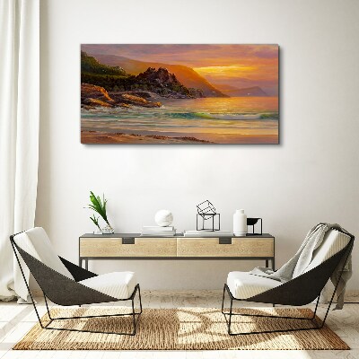 Tablou canvas Apus peste coasta muntelui