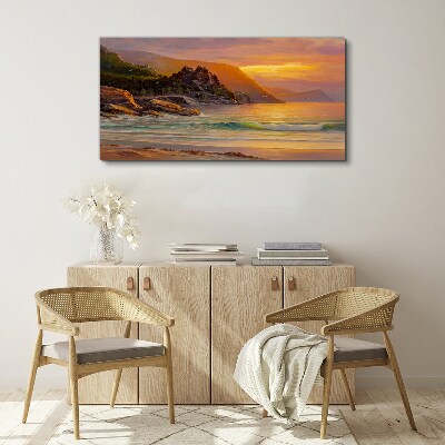 Tablou canvas Apus peste coasta muntelui