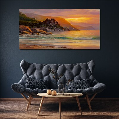 Tablou canvas Apus peste coasta muntelui