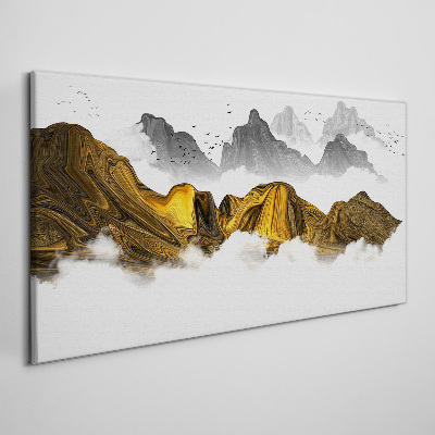 Tablou canvas Munți de aur în nori
