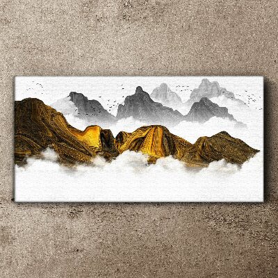 Tablou canvas Munți de aur în nori