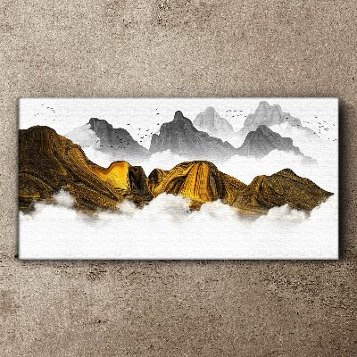 Tablou canvas Păsări de ceață de munte abstracte