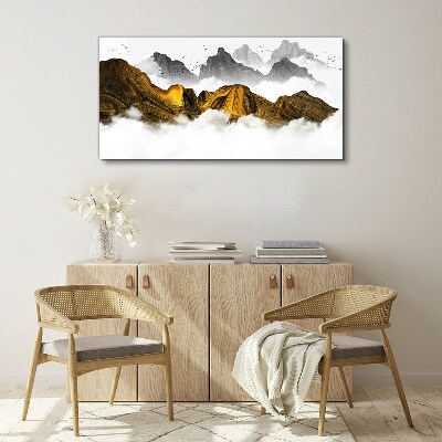 Tablou canvas Păsări de ceață de munte abstracte