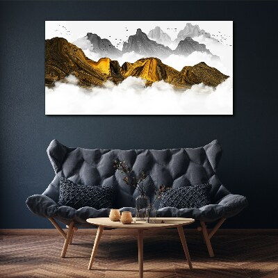 Tablou canvas Munți de aur în nori
