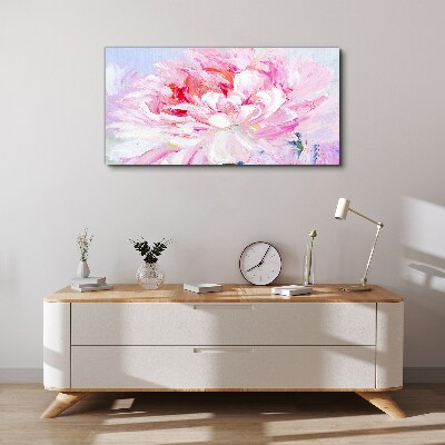 Tablou canvas Bujor roz cu o strălucire delicată