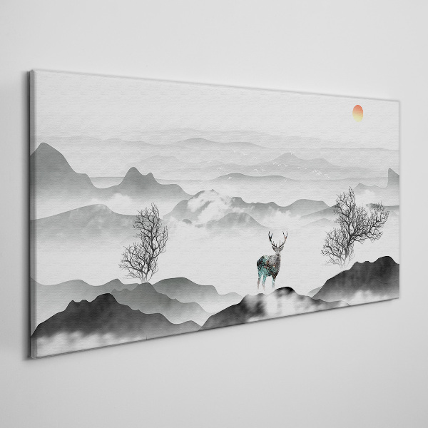 Tablou canvas Peisaj liniștit cu căprioare