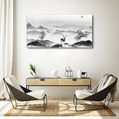 Tablou canvas Peisaj liniștit cu căprioare