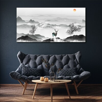 Tablou canvas Peisaj liniștit cu căprioare