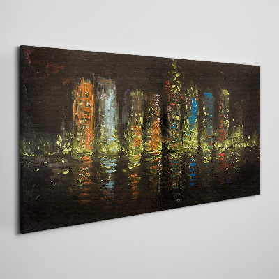 Tablou canvas Orașul noaptea în strălucirea luminilor