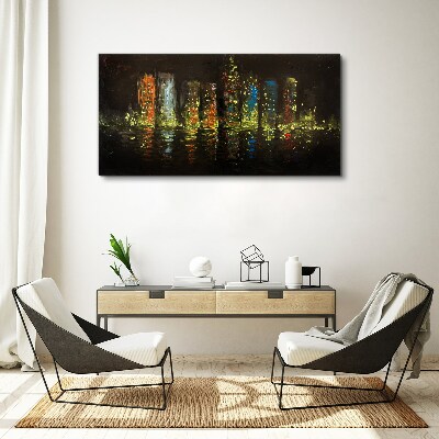 Tablou canvas Orașul noaptea în strălucirea luminilor