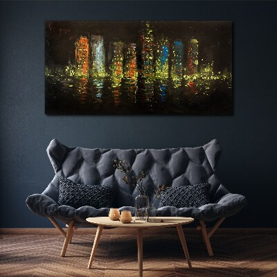Tablou canvas Orașul noaptea în strălucirea luminilor
