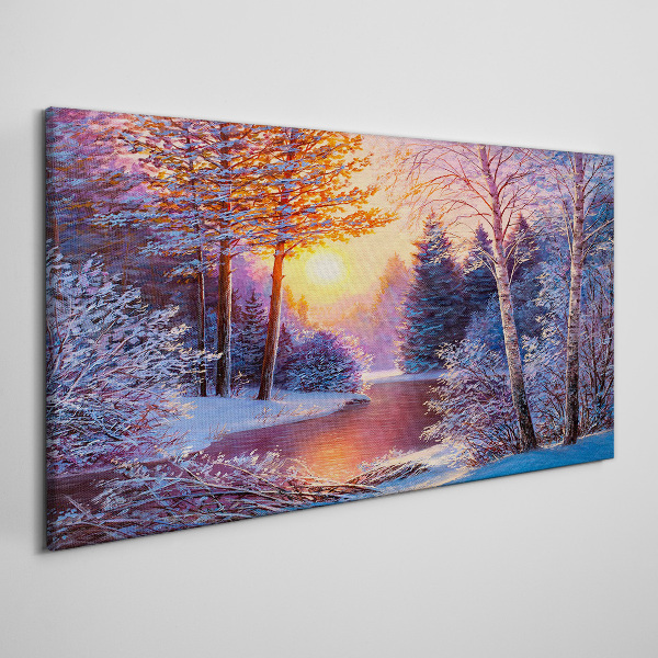 Tablou canvas Amurg de iarnă peste râu