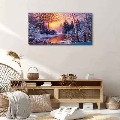 Tablou canvas Amurg de iarnă peste râu