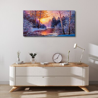 Tablou canvas Amurg de iarnă peste râu
