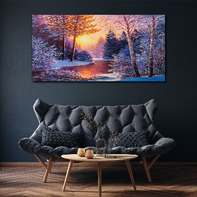 Tablou canvas Amurg de iarnă peste râu