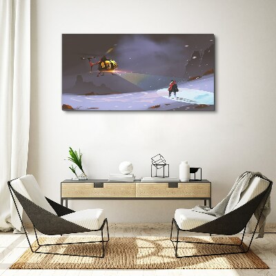 Tablou canvas Elicopter într-un peisaj montan
