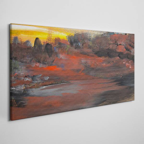 Tablou canvas Apus peste un peisaj vulcanic