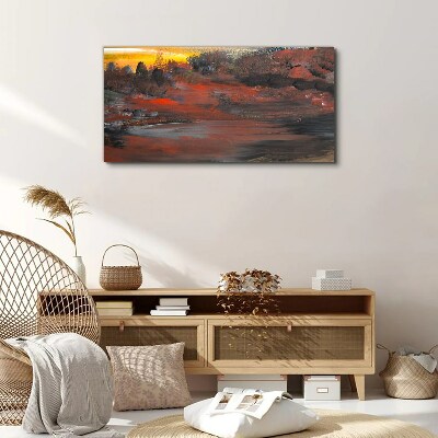 Tablou canvas Apus peste un peisaj vulcanic