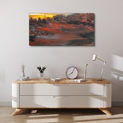 Tablou canvas Apus peste un peisaj vulcanic