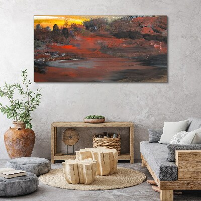 Tablou canvas Apus peste un peisaj vulcanic