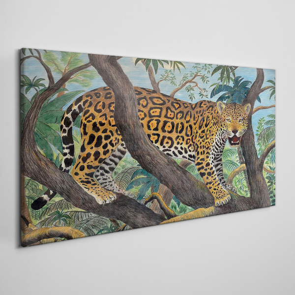 Tablou canvas Jaguar într-o pădure tropicală