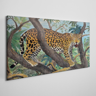 Tablou canvas Jaguar într-o pădure tropicală