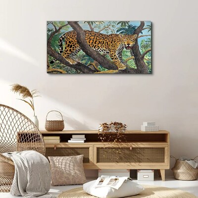 Tablou canvas arbore jungle animal pisica