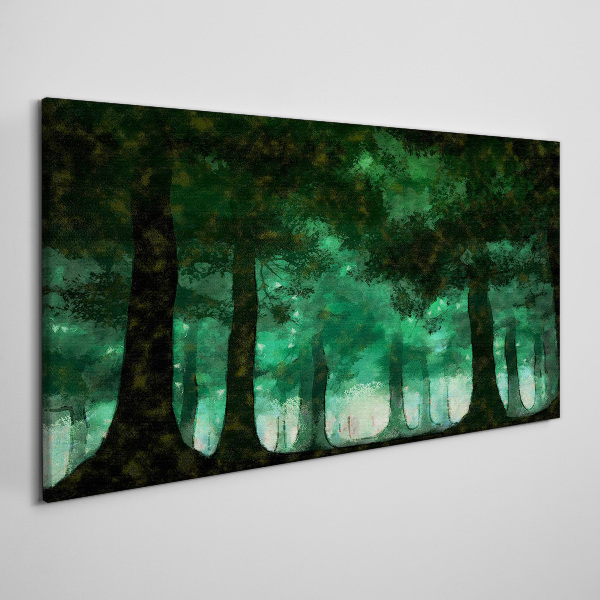 Tablou canvas Pădure verde în lumină cețoasă