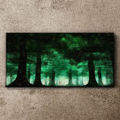 Tablou canvas Pădure verde în lumină cețoasă