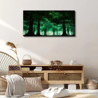 Tablou canvas Pădure verde în lumină cețoasă