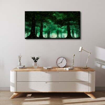 Tablou canvas Pădure verde în lumină cețoasă