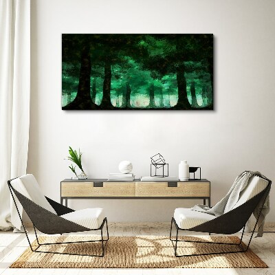 Tablou canvas Pădure verde în lumină cețoasă