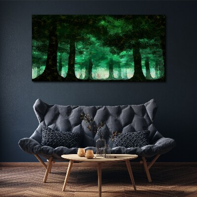 Tablou canvas Pădure verde în lumină cețoasă