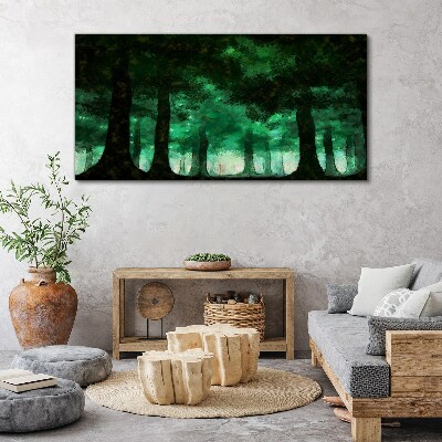 Tablou canvas Pădure verde în lumină cețoasă