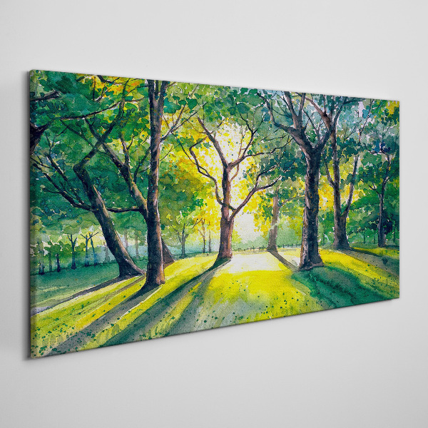Tablou canvas Raze aurii în crâng pădure