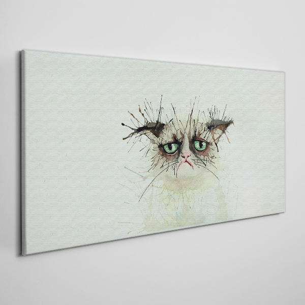 Tablou canvas Pisica trista cu ochi verzi