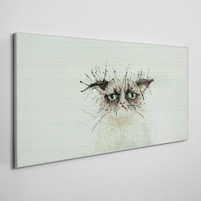 Tablou canvas Pisica trista cu ochi verzi