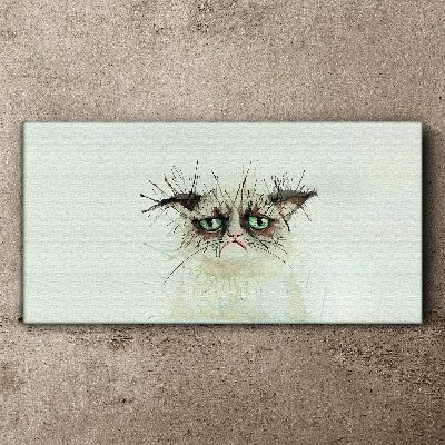 Tablou canvas Pisica trista cu ochi verzi