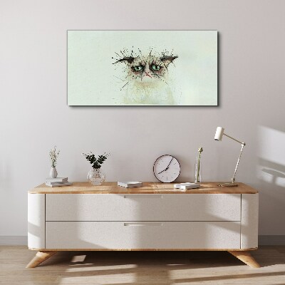 Tablou canvas Pisica trista cu ochi verzi